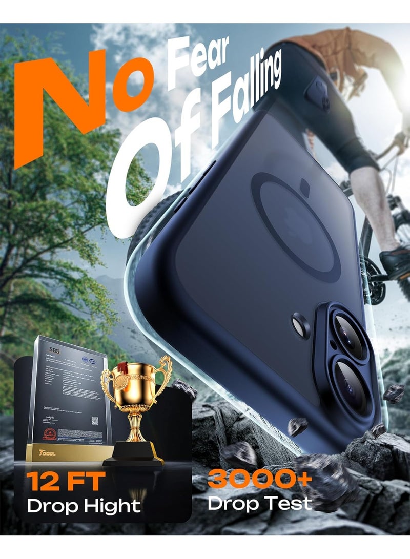 جراب لهاتف آيفون 17، متوافق مع ماج سيف، حماية كاملة للكاميرا، حلقة مغناطيسية مدمجة، حماية من السقوط، جراب هاتف شفاف غير لامع لهاتف آيفون 17 مقاس 6.3 بوصة (أسود) - Image 4